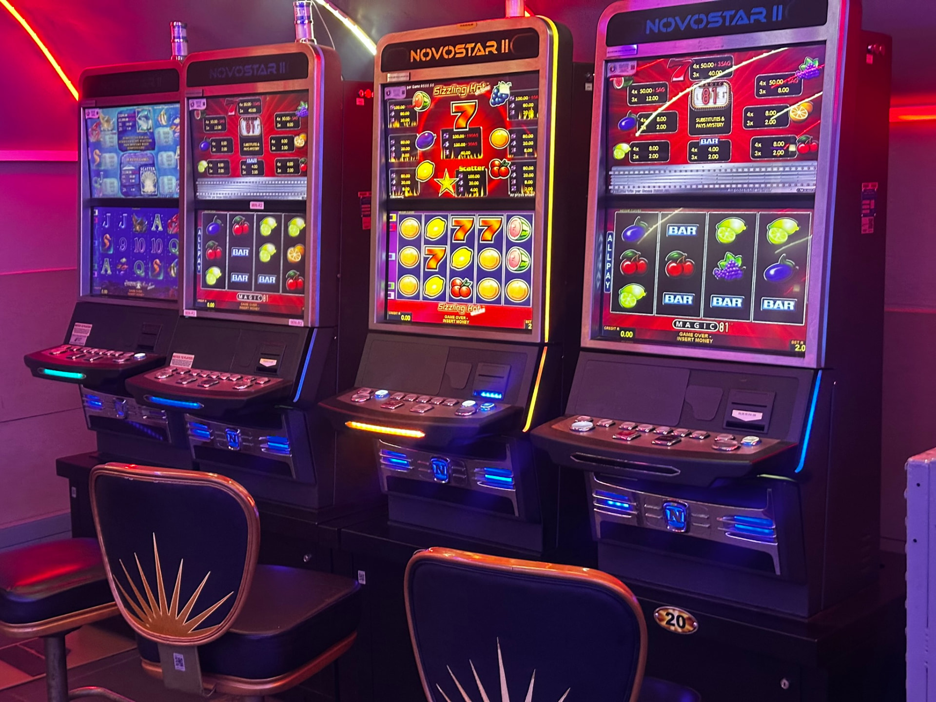 Novostar gaming machines at Cheeky Tiger Bree Street